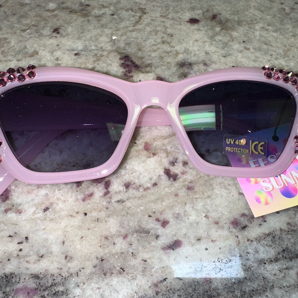 Pink Rhinestone Embellished Sunglasses sunnies crystal